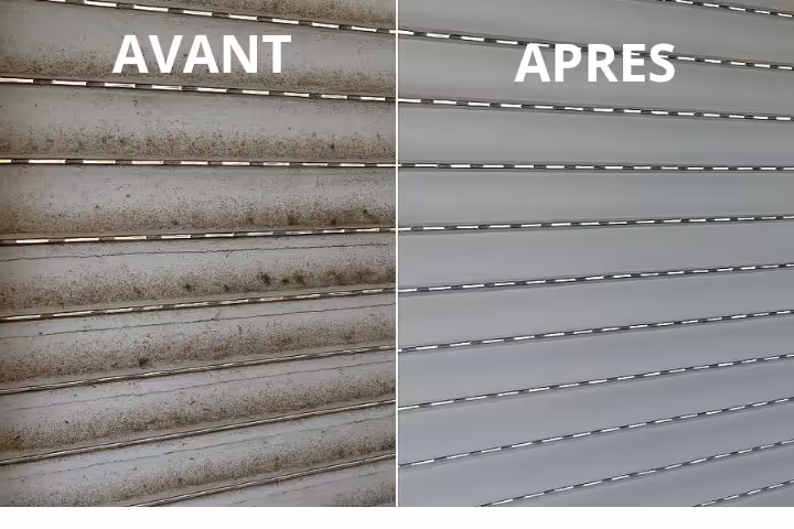 Avant après nettoyage de volets à Bayonne – Cubile Expert, spécialiste entretien volets et vitres